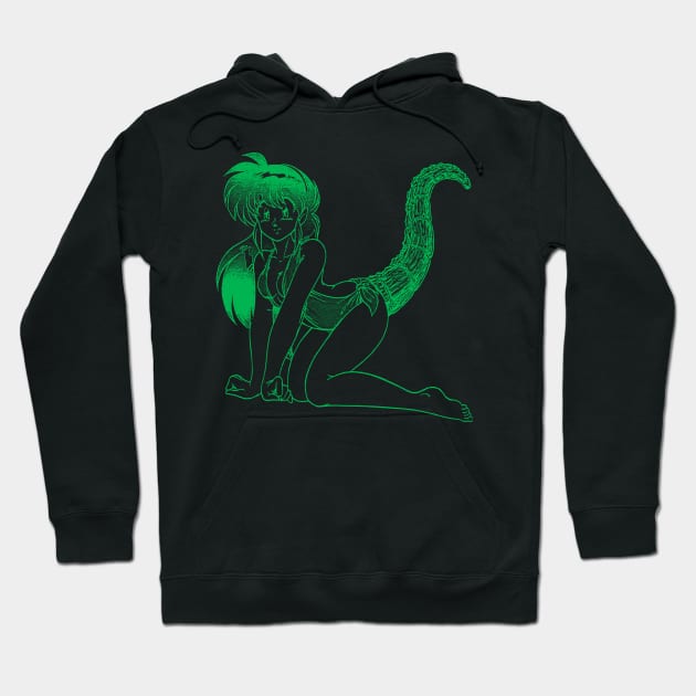 Tail (green variant) Hoodie by Megatrip